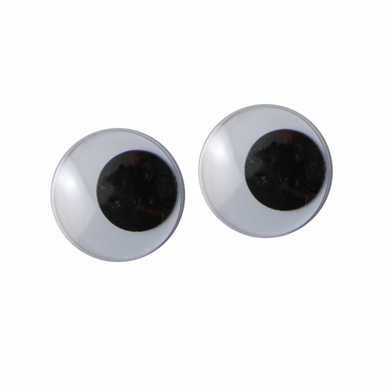 Vaessen creative • wiebeloogjes wit-zwart 18mm 8pcs