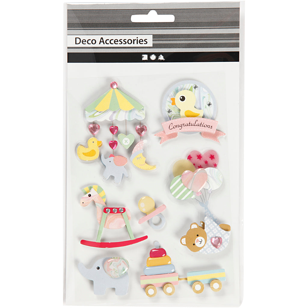 Creativ company https: www.cchobby.nl 3d-stickers-baby-h-25-70-mm-b-20-55-mm-dikte-7-mm-8-stuk-1-doos