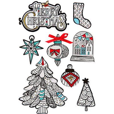 Creativ company pegatinas 3D, motivos navideños, Al: 32-80 mm, A: 25-65 mm, 8 piezas 1 caja