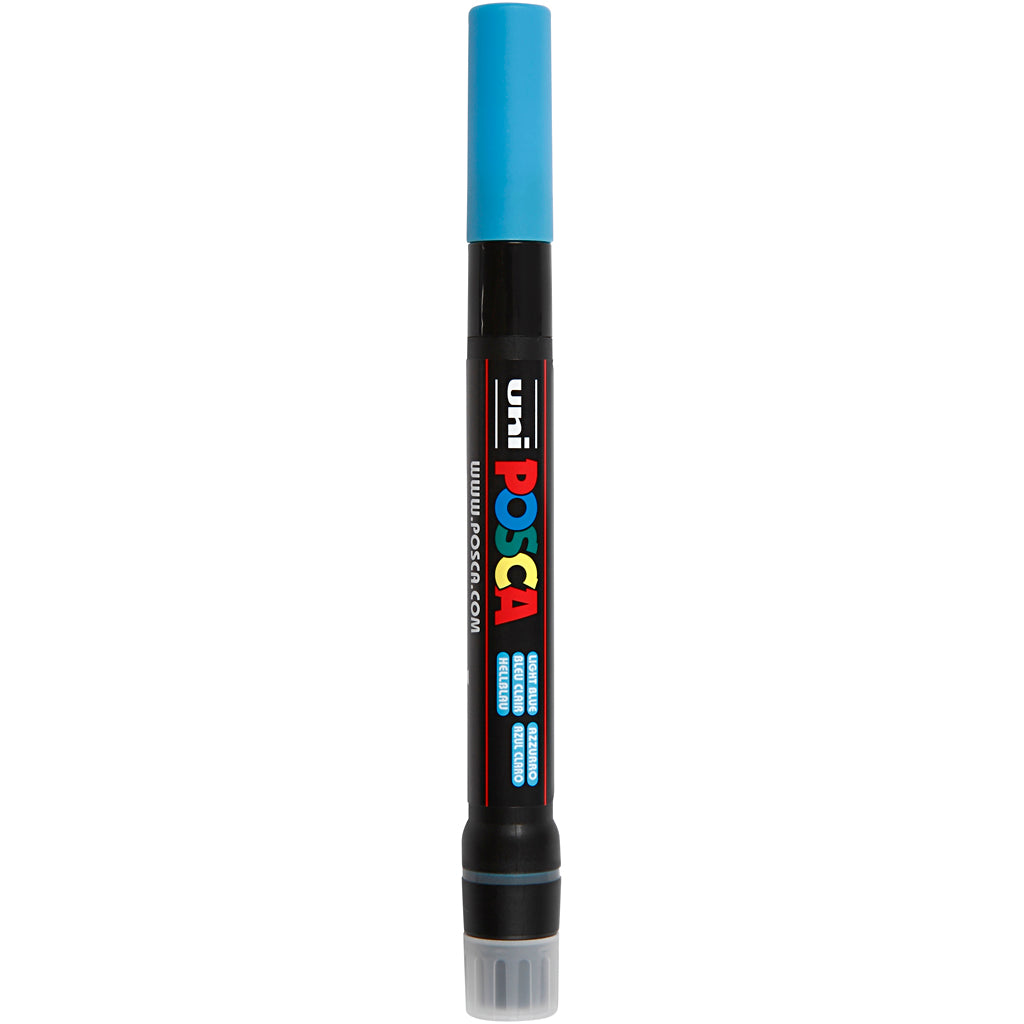 Marcador POSCA uni-Posca, AFM PCF350, espesor de línea 1-10 mm, pincel, azul claro, 1 pieza