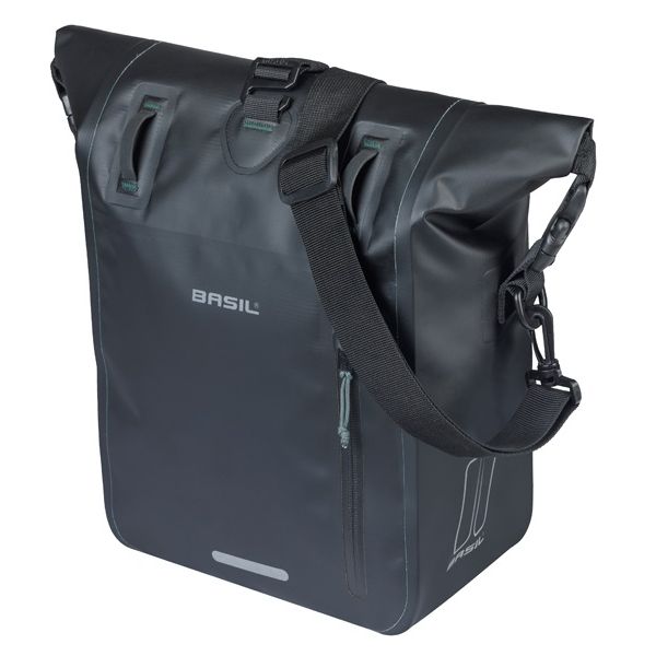 Basil borsa singola da bicicletta rivo m telone mik 12-15l 14 x 25 x 38 cm - nero