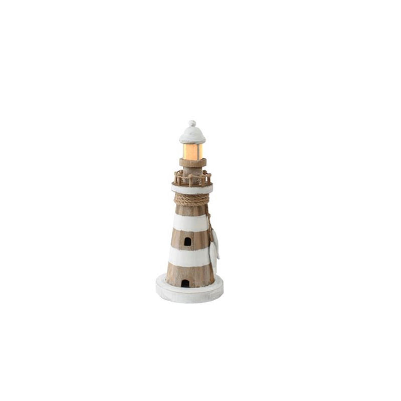 Gerkimex faro madera con luz 11,5x11,5x29cm