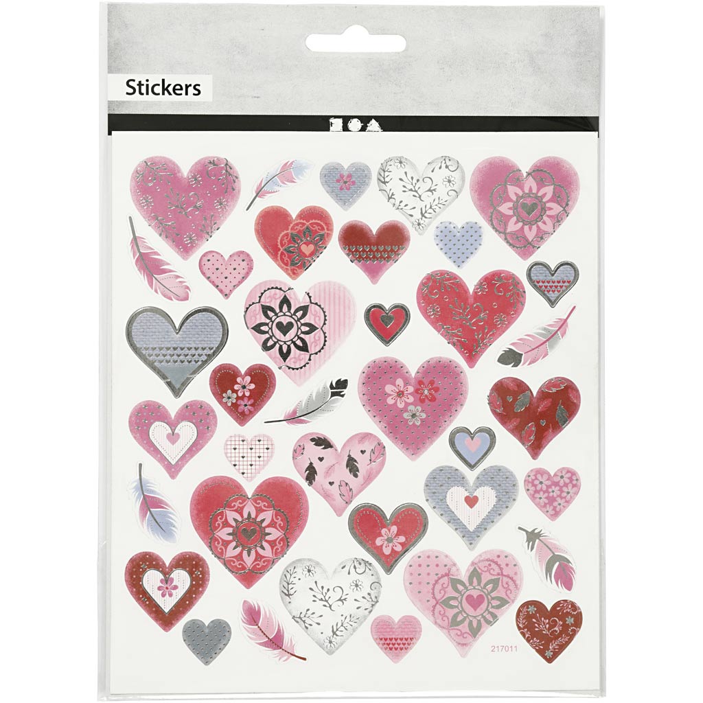 Creativ company stickers, hearts, sheet 15x16.5 cm, 1 sheet