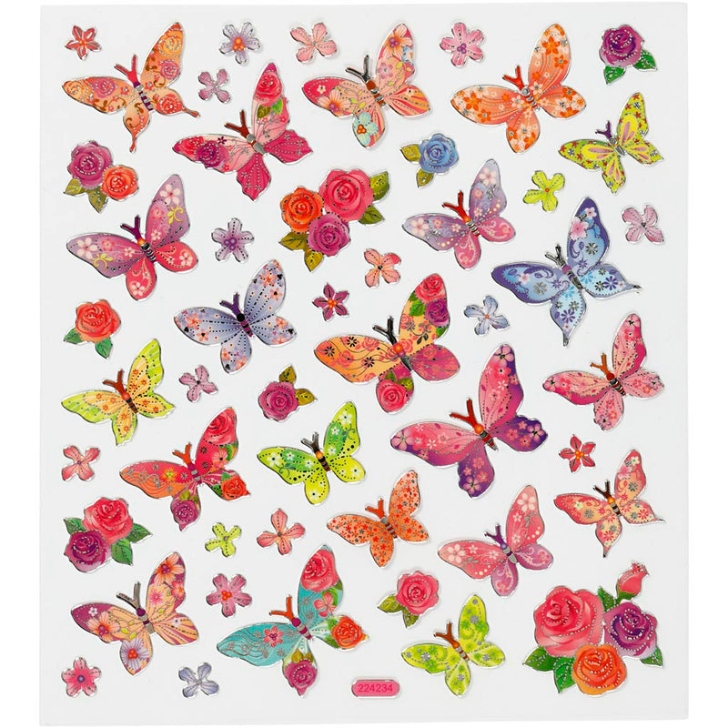 Pegatinas Creativ Company, mariposas, hoja 15x16,5 cm, 1 hoja