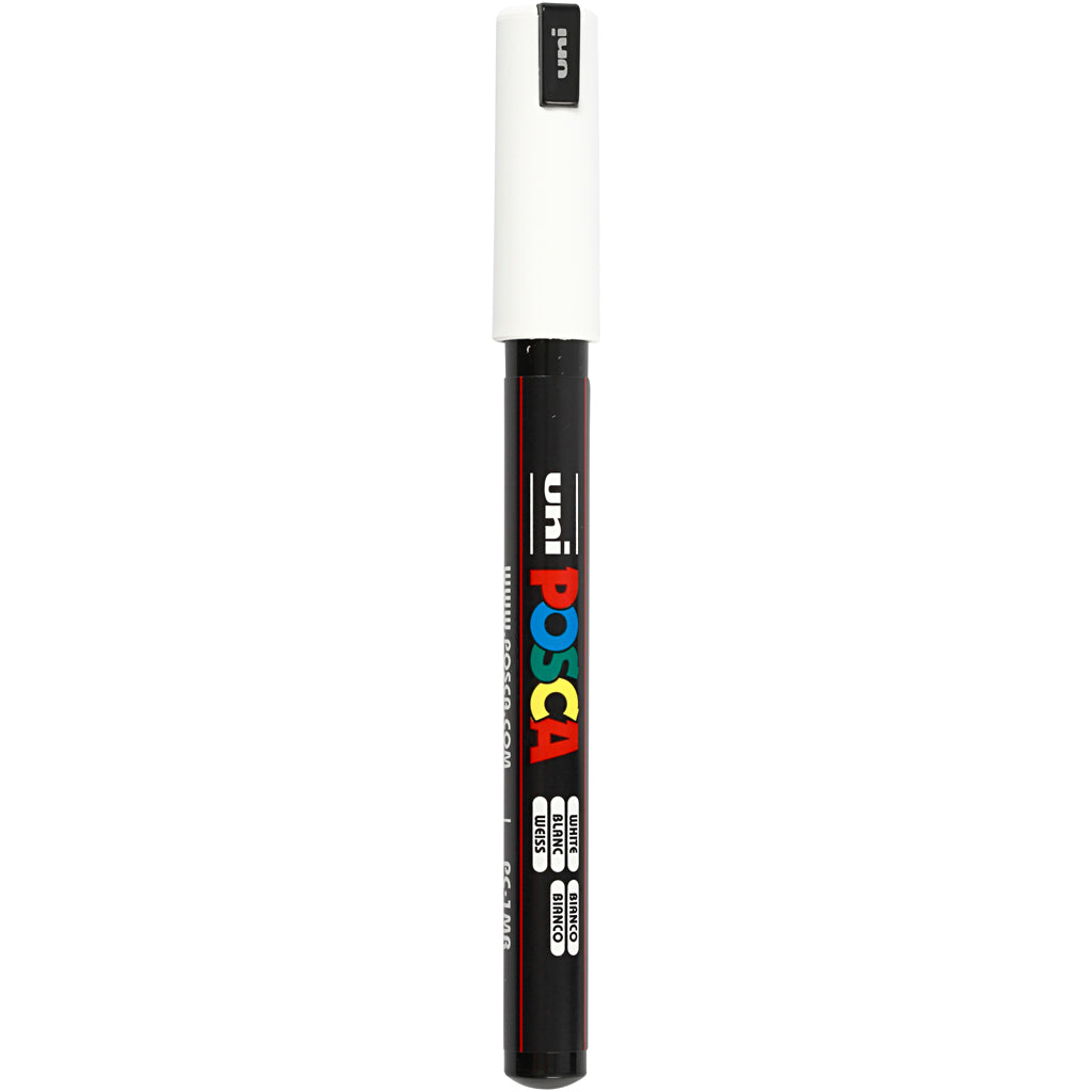 Marcador POSCA uni-Posca, AFM PC-1MR, espesor de línea 0.7 mm, extra-fino, blanco, 1 pieza