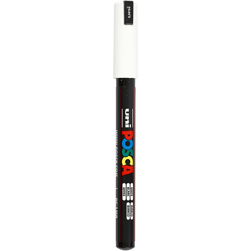 UNI-POSCA POSCA MARKER, AFM PC-1MR, spessore della linea 0,7 mm, extra-fine, bianco, 1 pezzo