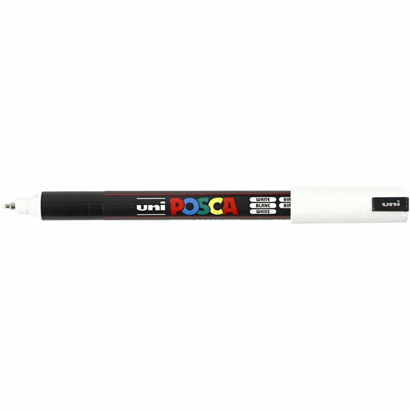UNI-POSCA POSCA MARKER, AFM PC-1MR, spessore della linea 0,7 mm, extra-fine, bianco, 1 pezzo