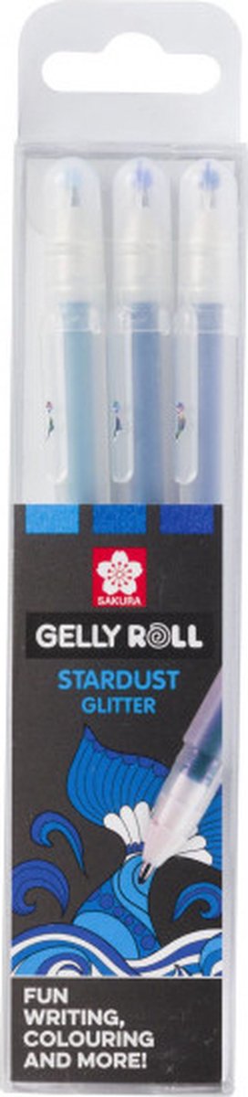 Sakura • penna gel gelly roll stardust glitter oceano 3 pezzi