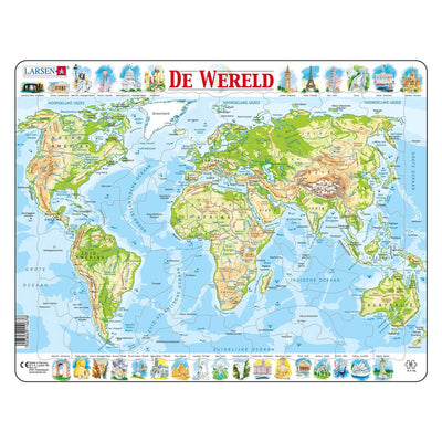 SelectA Larsen Pluzzle Map World - Geographic, 80st.