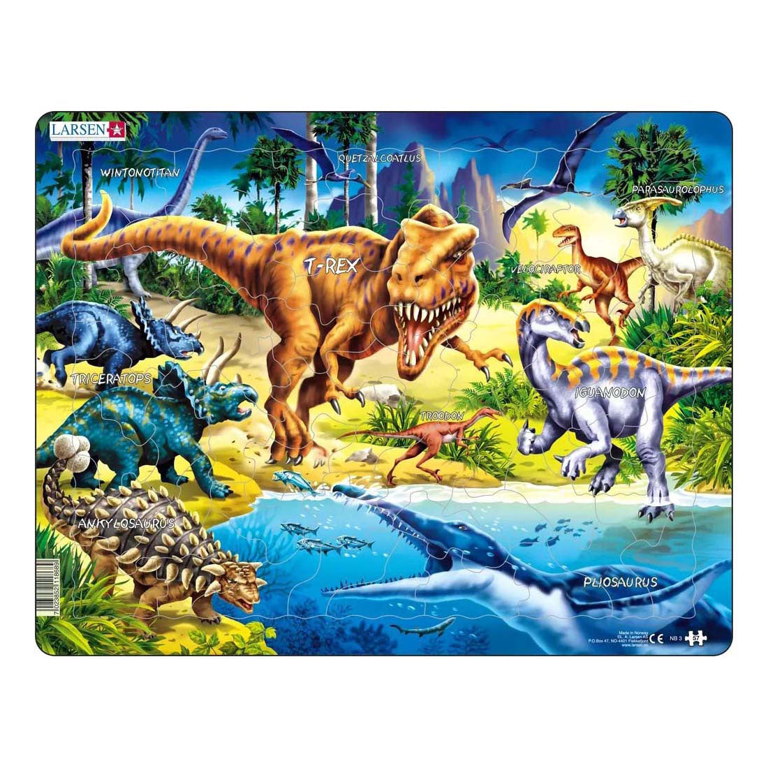 Selecta Larsen Pluzzle Animals - Dinosaurios de la era de la tiza, 57º.