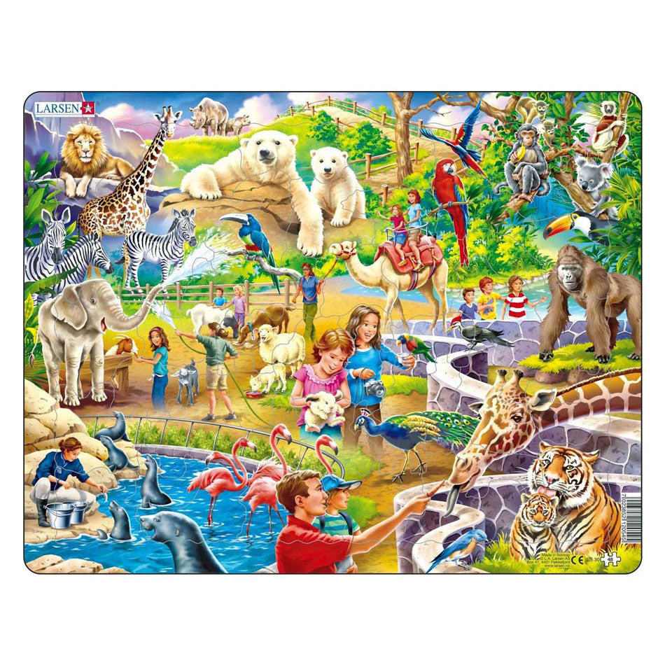 Larsen legpuzzel dieren - in de dierentuin, 48st.