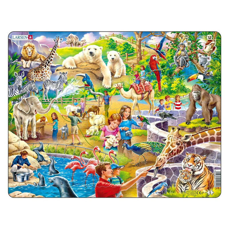 Larsen legpuzzel dieren - in de dierentuin, 48st.