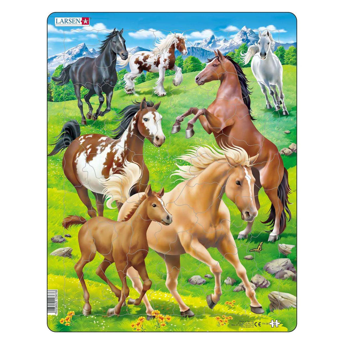 Larsen legpuzzel dieren - paarden, 65st.