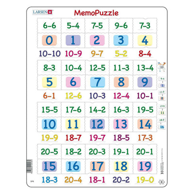 Selecta larsen memopuzzel - aftrekken met getallen van 0-20, 40st.