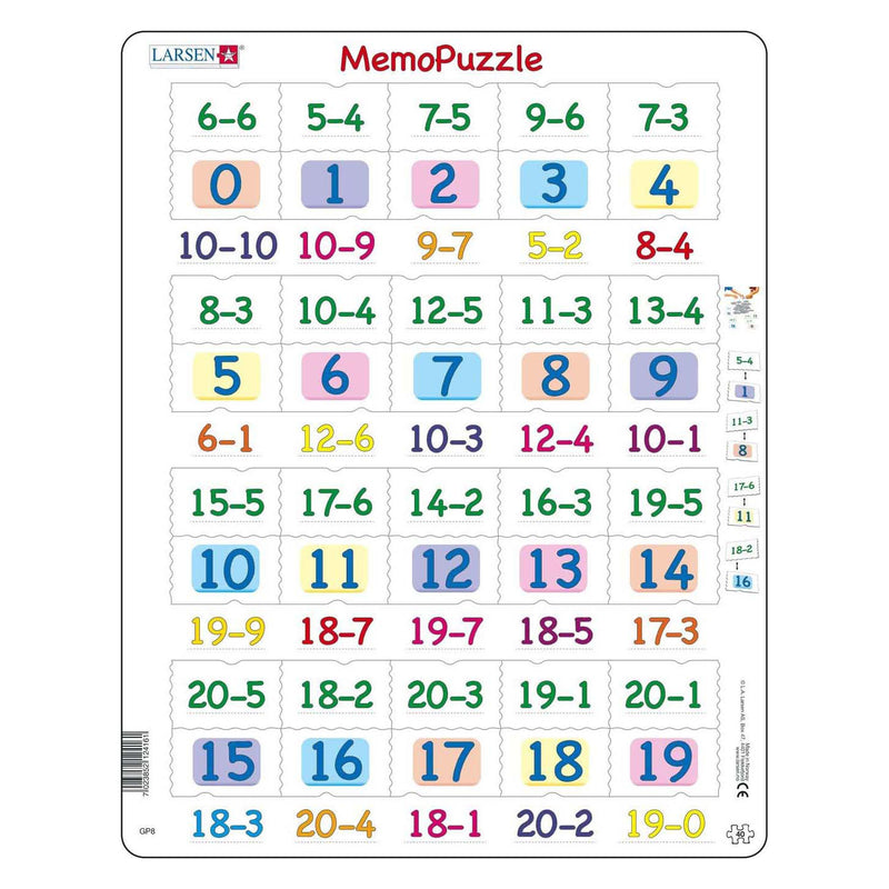 SelectA Larsen Memopuzel - Sottrai con numeri di 0-20, 40 °.