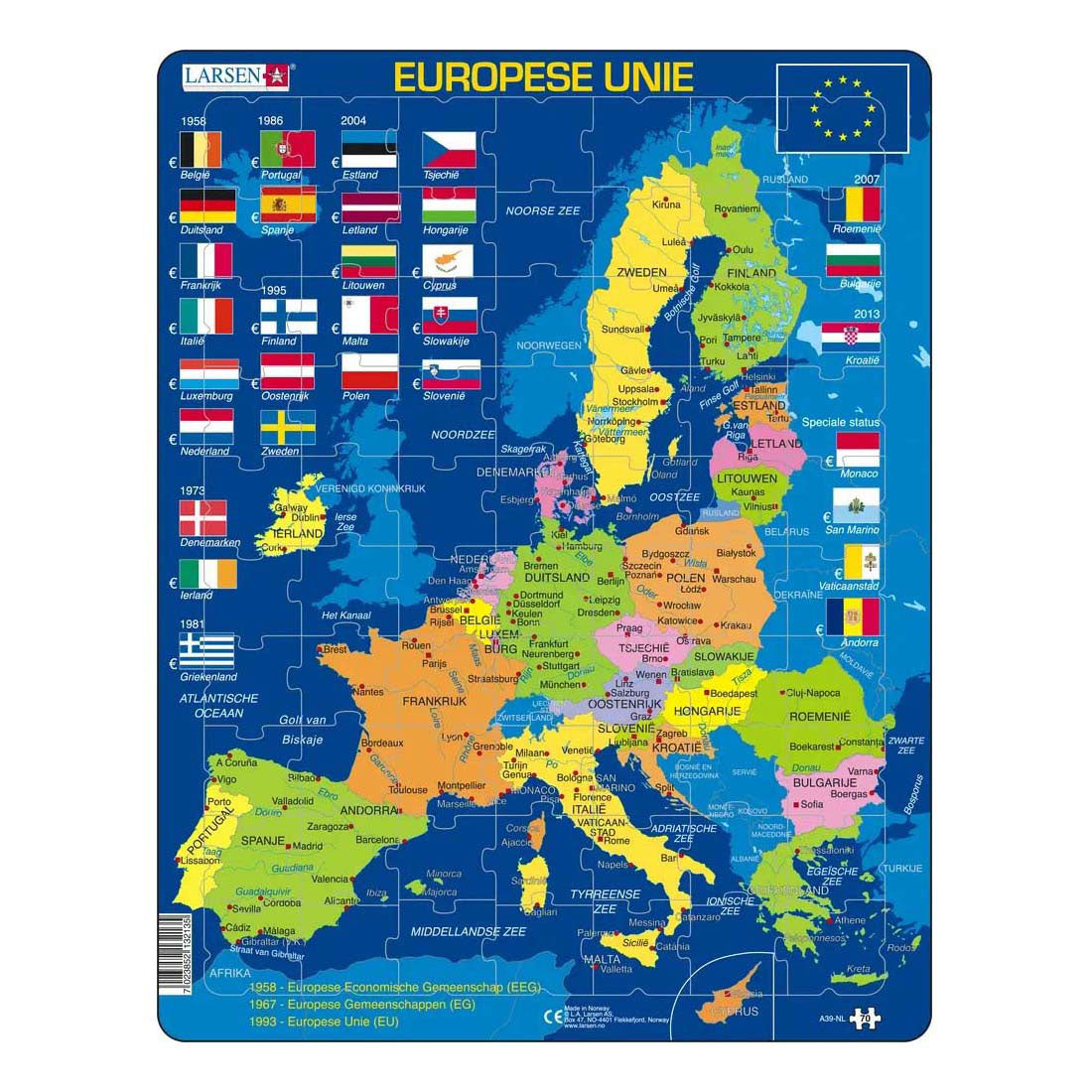 Selecta Larsen Jeg Puzzle La Unión Europea, 70th.