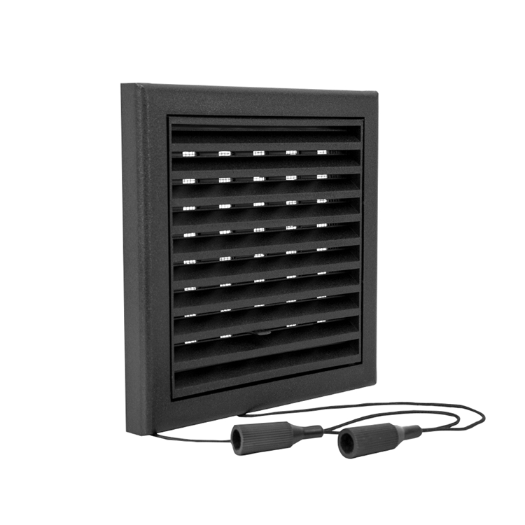 Renson 1069262 - Rejilla regulable de superficie PVC 732 (154x154) str 9005 (negro) | 2 piezas
