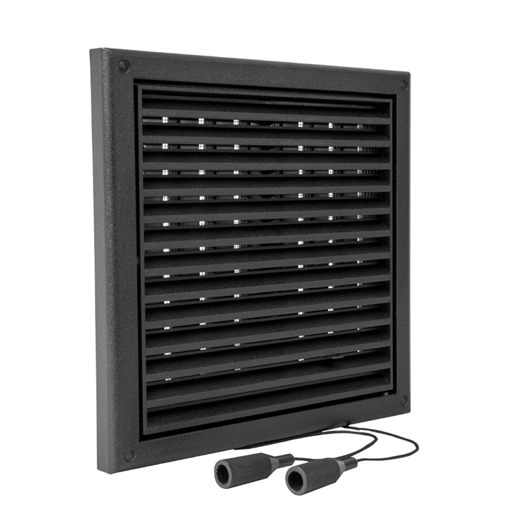 Renson 1069263 - Rejilla regulable de superficie PVC 732 (187x187) str 9005 (negro) | 2 piezas