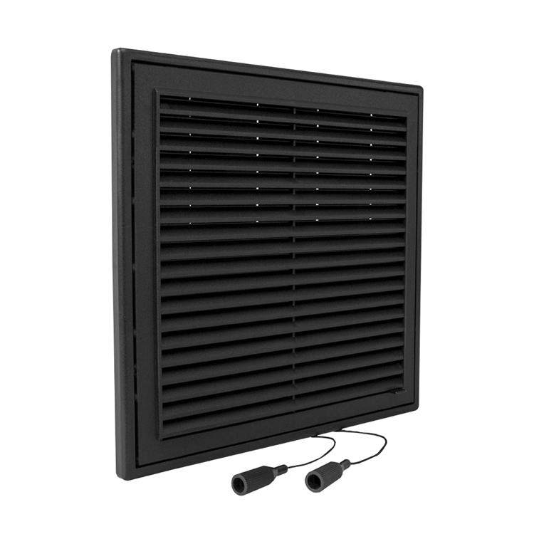 Renson 1069264 - Rejilla regulable de superficie PVC 732 (250x250) str 9005 (negro) | 2 piezas