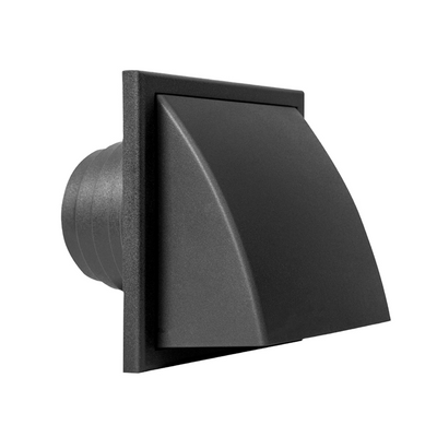 Renson 1069267 - dampkaprooster 1 klep pvc 741 (100-130) str 9005 (zwart) | 2 stuks
