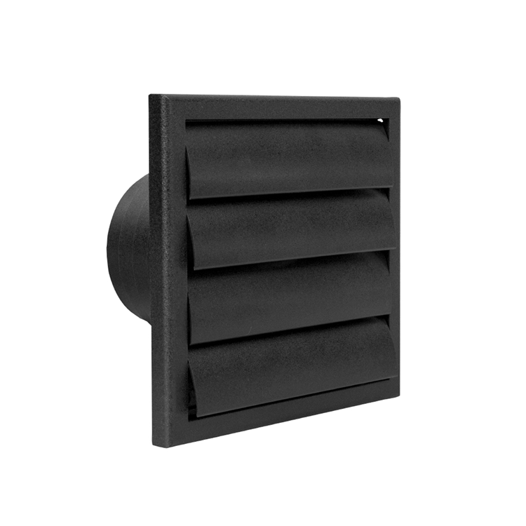 Renson 1069268 - rejilla campana extractora 4 trampillas PVC 742 (100-130) str 9005 (negro) | 2 piezas