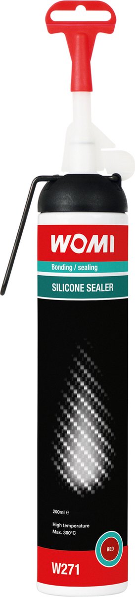 Junta de silicona Womi w271 - 200 ml roja - junta resistente al calor - resistente al aceite - flexible duradera