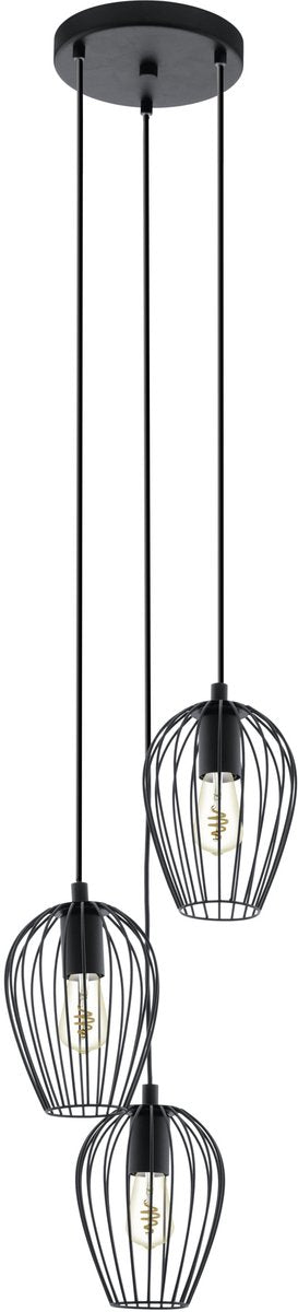Eglo newtown hanglamp - e27 - ø 38 cm - zwart