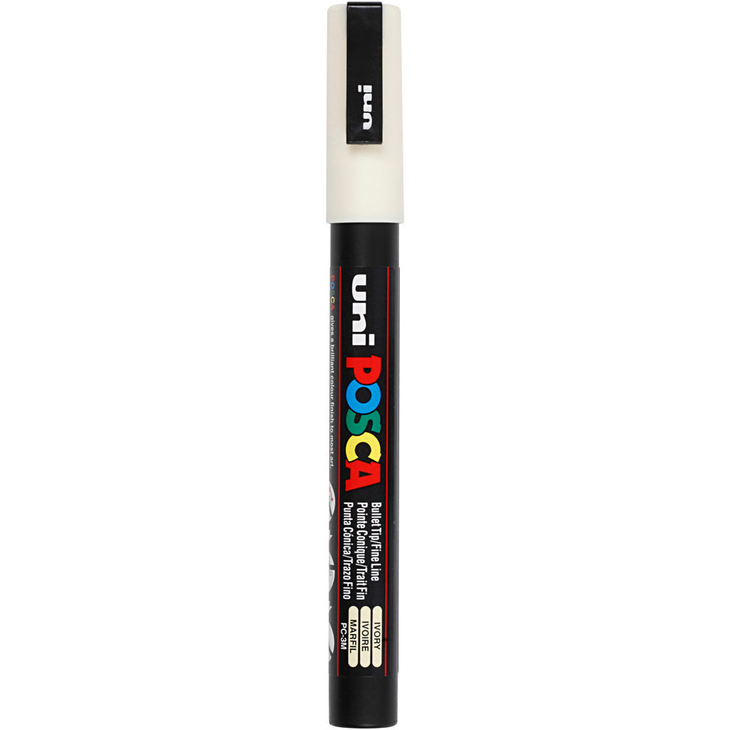 Marcatore Posca uni-POSCA, AFM PC-3M, spessore della linea 0,9-1,3 mm, fine, avorio, 1 pezzo