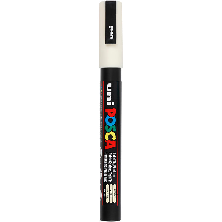 Uni posca pc3m acrylmarker ivoor - ronde punt tot 1,3 mm