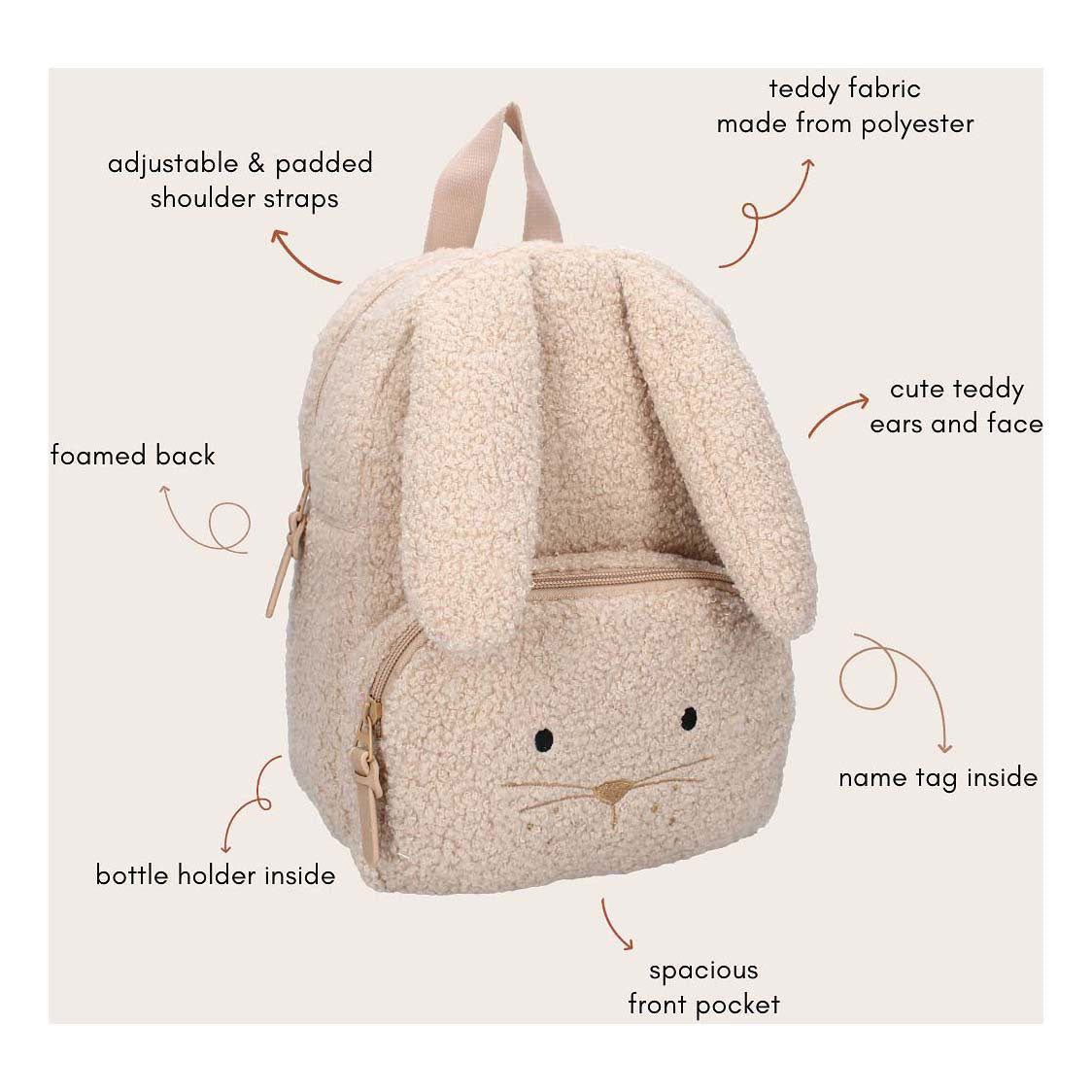 Kidzroom rugzak pisa comfort friends konijn