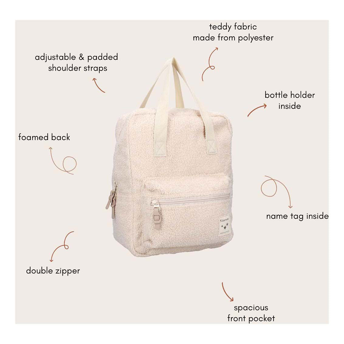 Backpack Kidzroom Berlin Berlino Sussurri morbidi beige