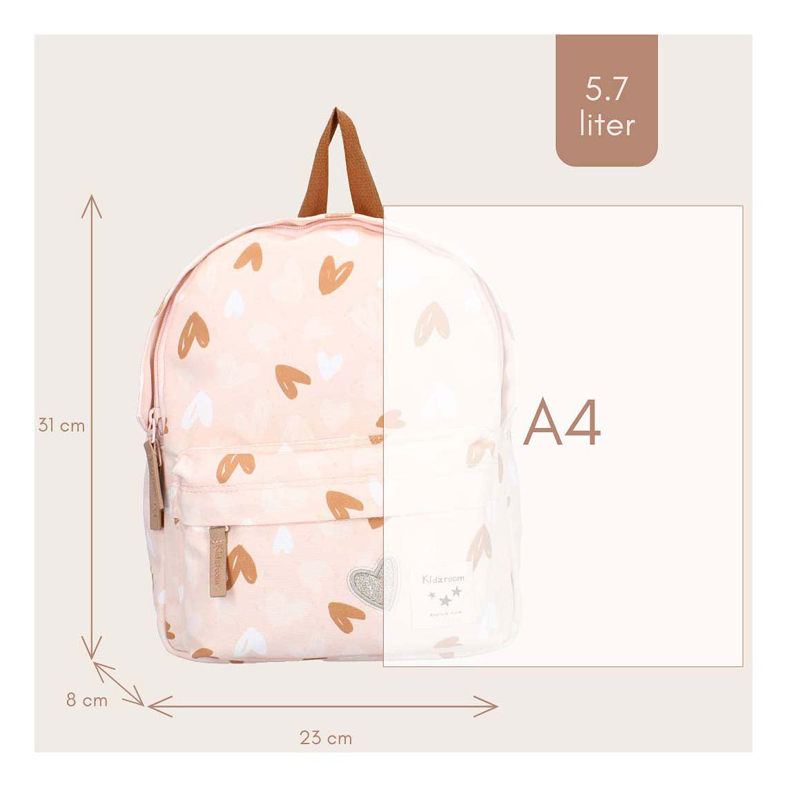 Mochila kidzroom paris días amantes de los corazones