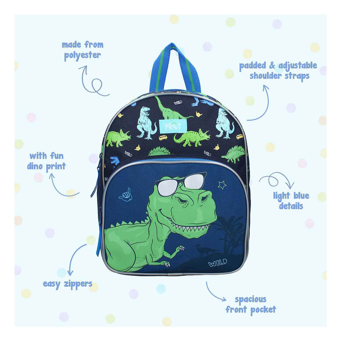 Vadobag zaino divertente Happy Go Lucky Dino