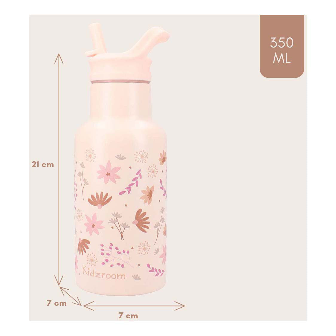 Kidzoom bebiendo botella dulce sorbos flores, 350 ml
