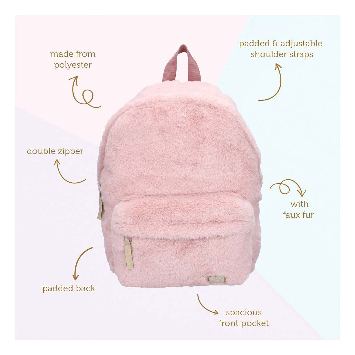 Backpack Milky Kiss The Wow Factor Pink 37 x 26 x 12 cm