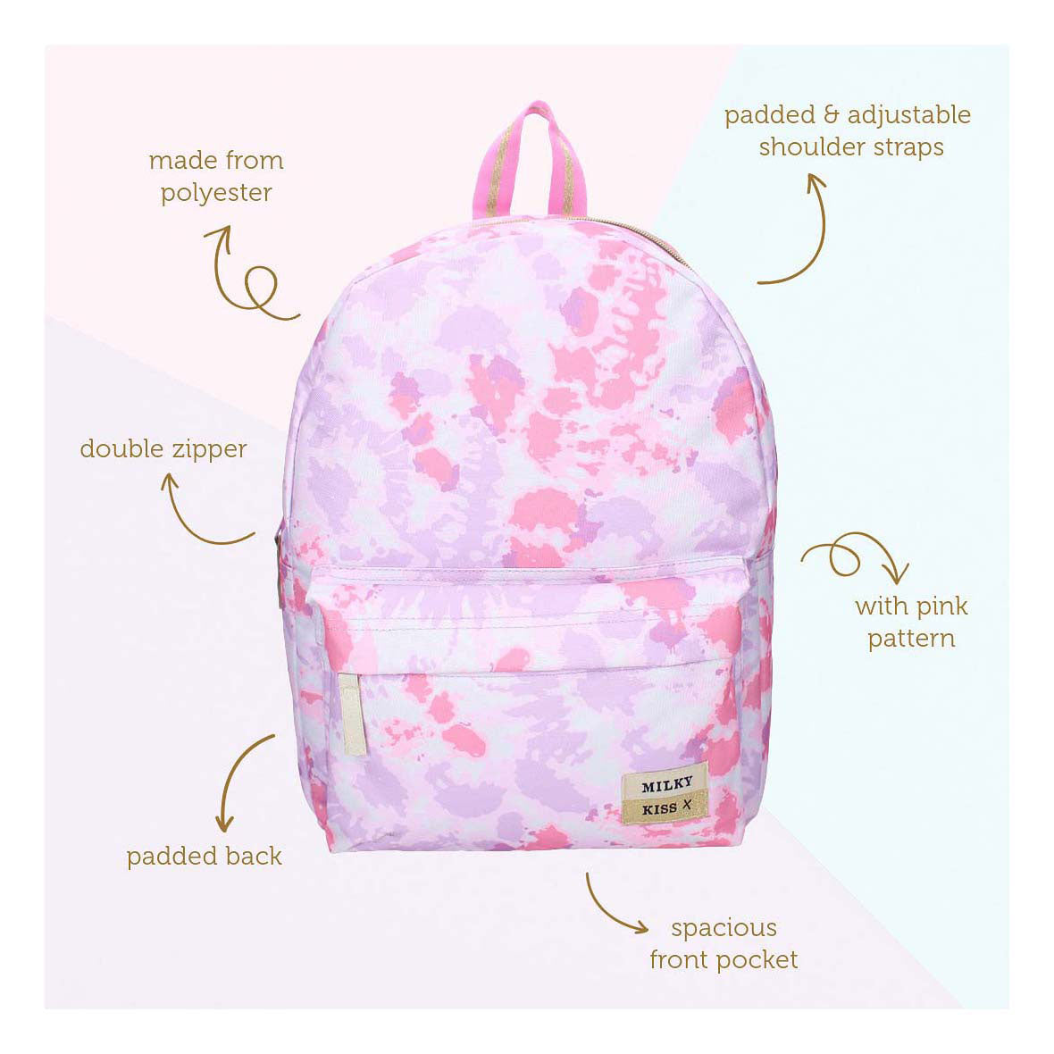 Mochila Milky Kiss amor y risas - violeta