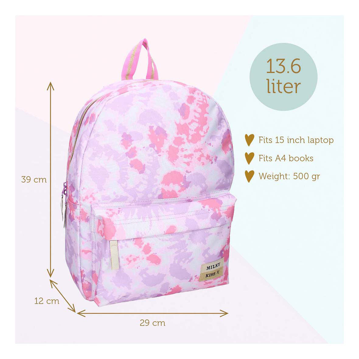 Mochila Milky Kiss amor y risas - violeta