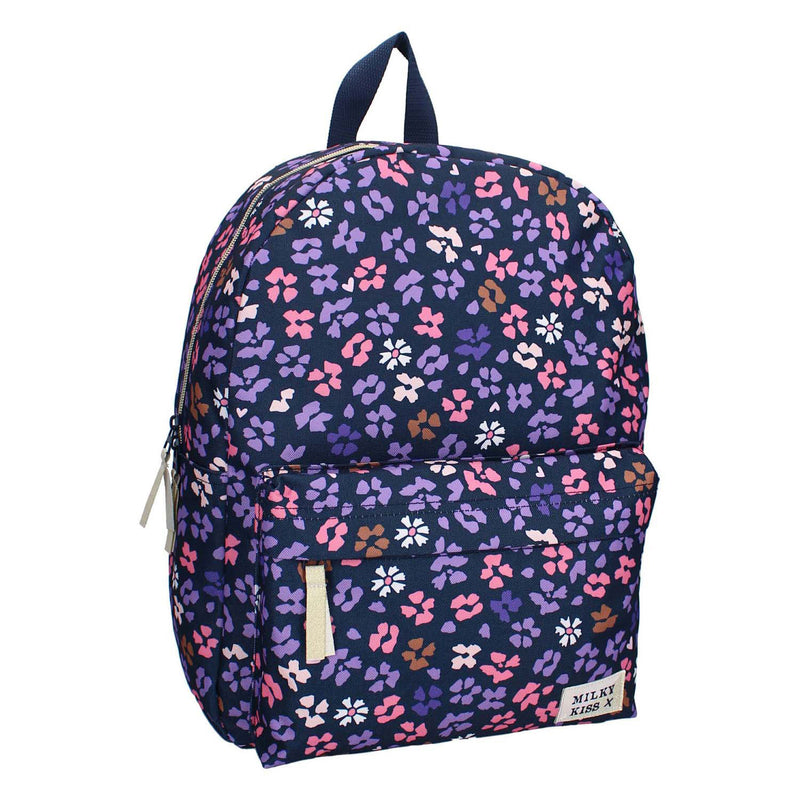 Mochila milky kiss prestige flores azul oscuro