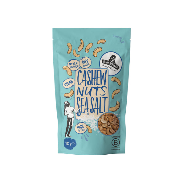 John altman dry roasted cashew nuts sea salt zakje (12x100gr)