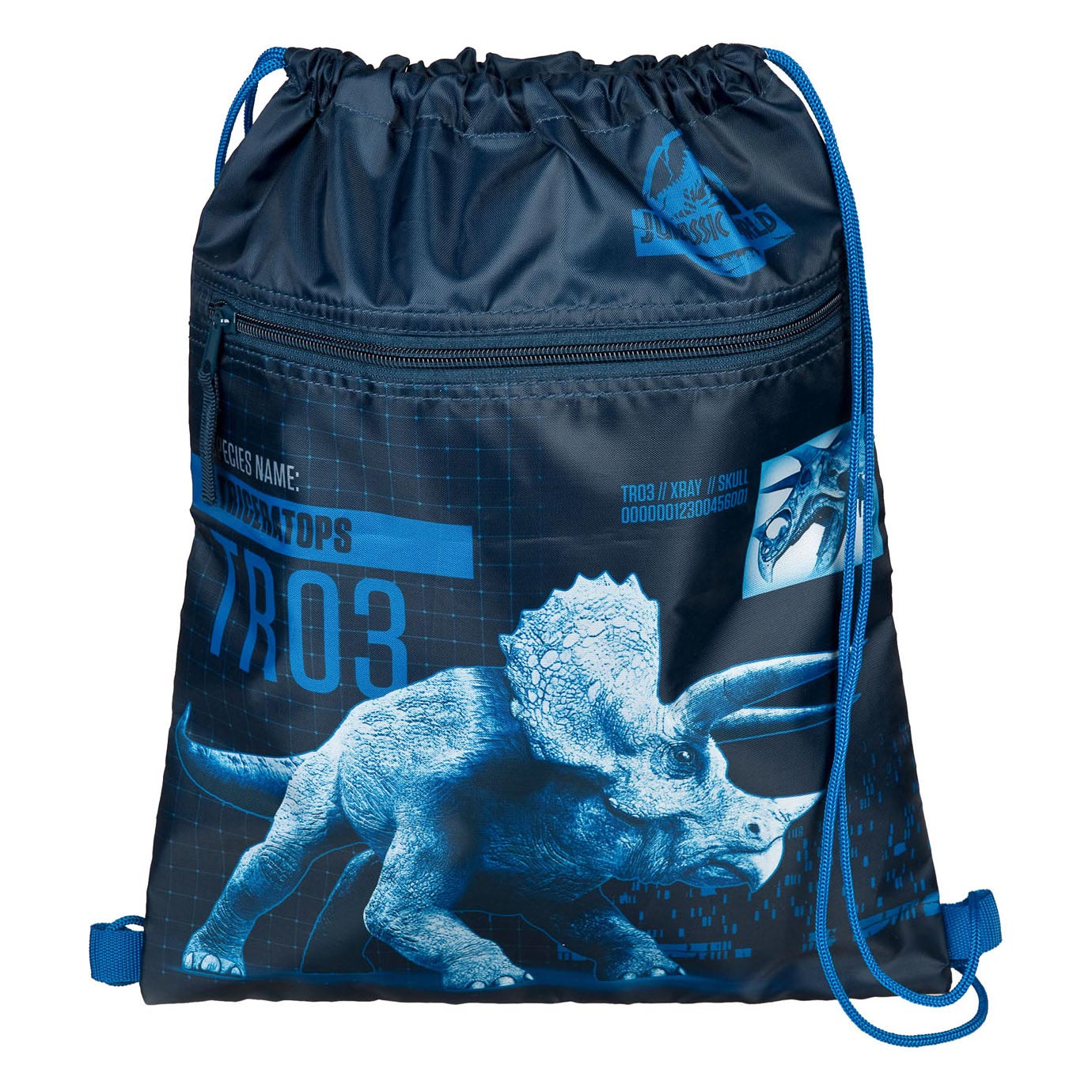 Bolsa de gimnasia Jurassic World encubierta con bolsillo delantero