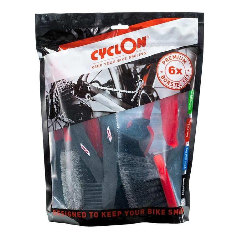 Cyclon Pincel Set para la limpieza de bicicletas en la bolsa