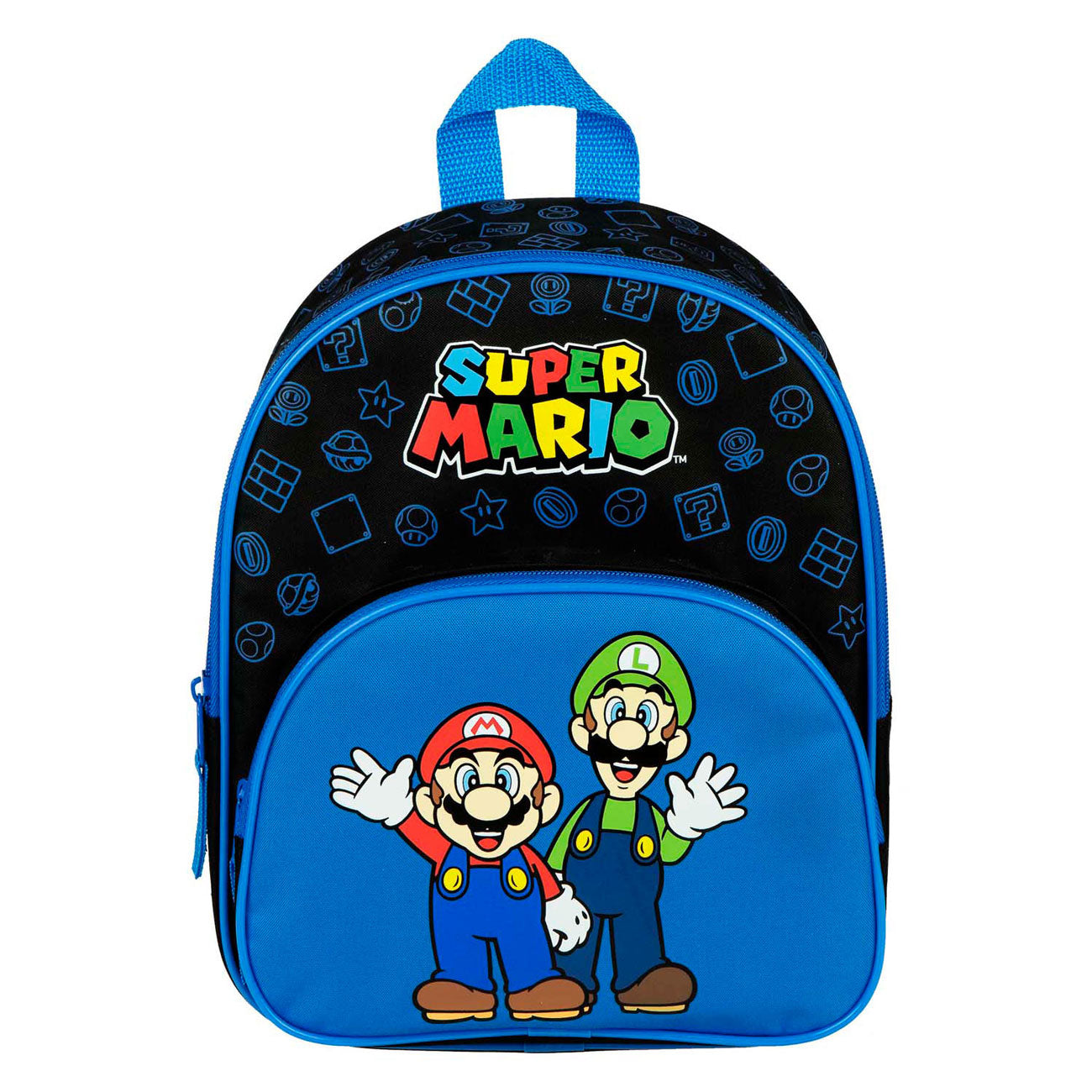 Mochila encubierta con bolsillo delantero azul Super Mario