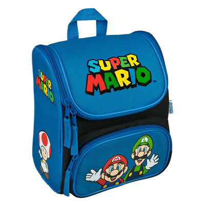 Mochila de la escuela encubierta Super Mario Blauw