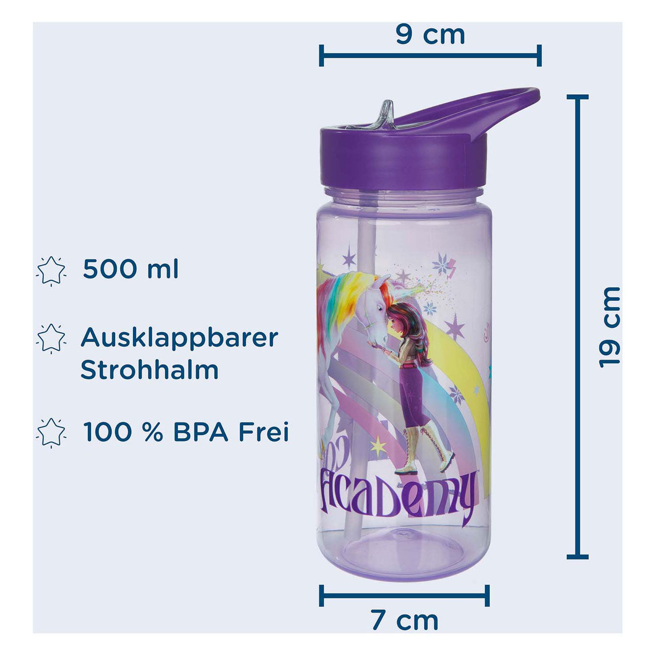Bottiglia per bere un unicorno sotto copertura, 500 ml