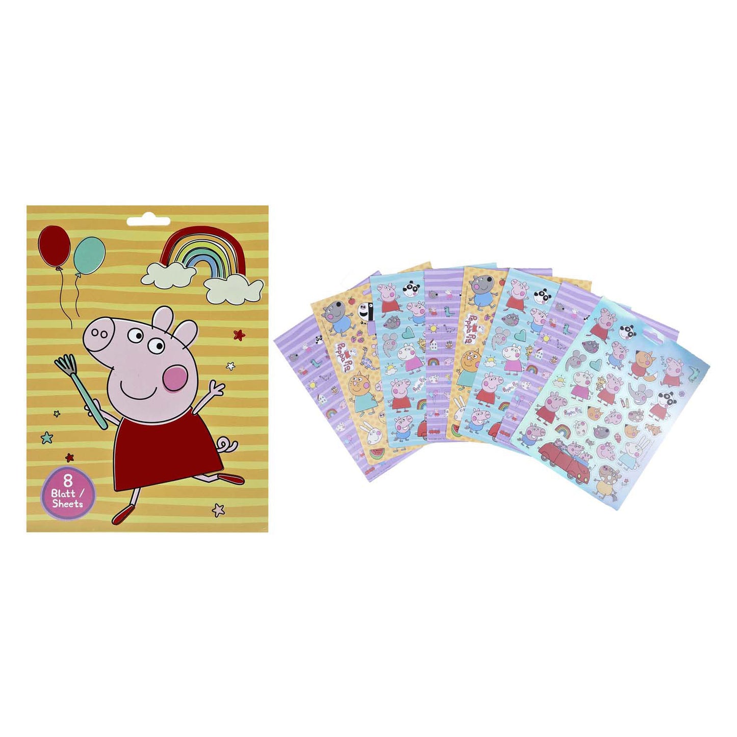 Libro di adesivi sotto copertura Peppa Pig con 8 fogli