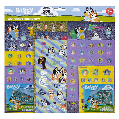 Juego de súper pegatinas Undercover bluey - más de 500 piezas.