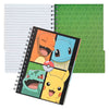 Quaderno sotto copertura con 3 schede pokemon