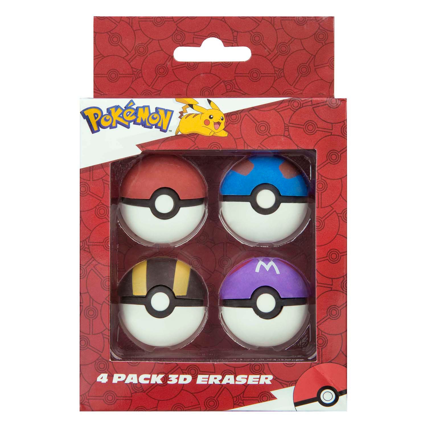 Juego de borradores encubiertos pokemon - 4 piezas.