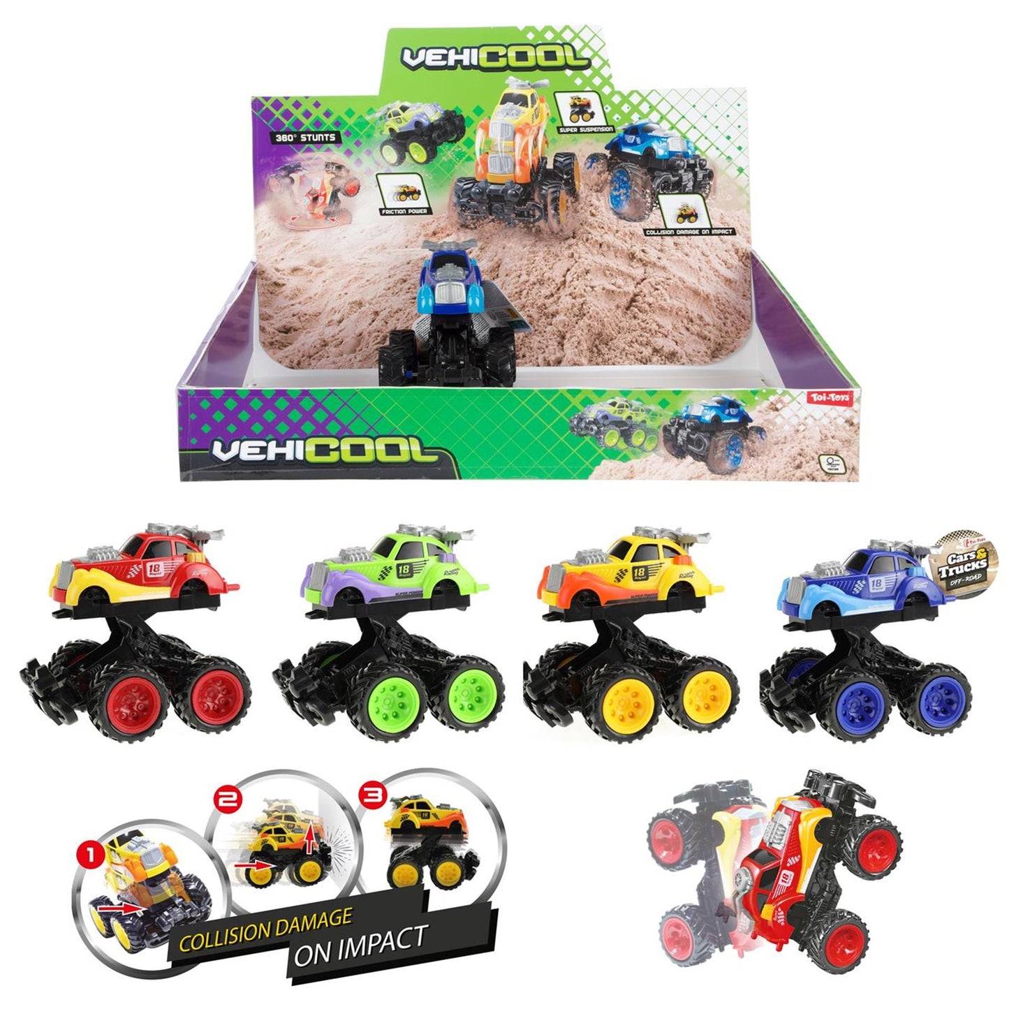 Toi-toys vehículo monstruo camión truco 360