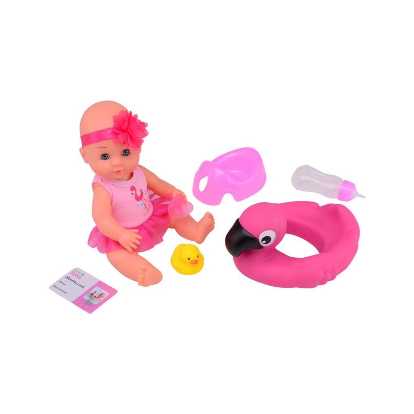 Baby rose bere e plaspop, 30 cm con accessori